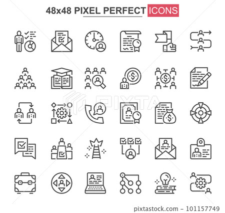Headhunting thin line icons set. 101157749
