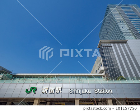 Japanese cityscape JR Shinjuku Station Shinnan ticket gate 101157750