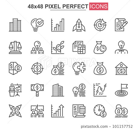 Business thin line icons set. - Stock Illustration [101157752] - PIXTA