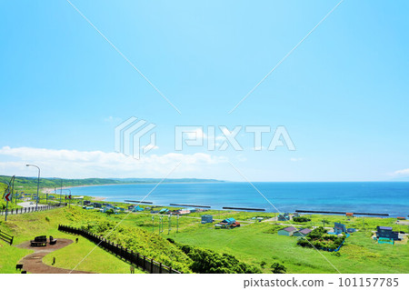 Hokkaido: A view of the blue sky and the sea in summer Hokkaido: A view of the blue sky and the sea in summer 101157785