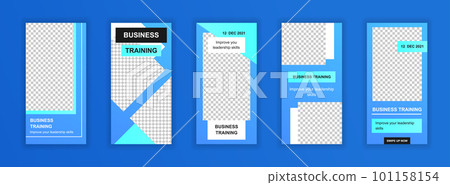 Business training editable templates set for Instagram stories. Professional education, career development. Design for social networks. Insta story mockup with free copy space vector illustration. 101158154