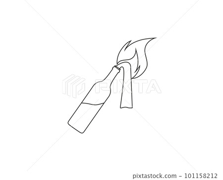 Cocktail, bottle, fire bomb icon. Vector illustration. 101158212