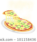 Delicious pizza with melting cheese 101158436
