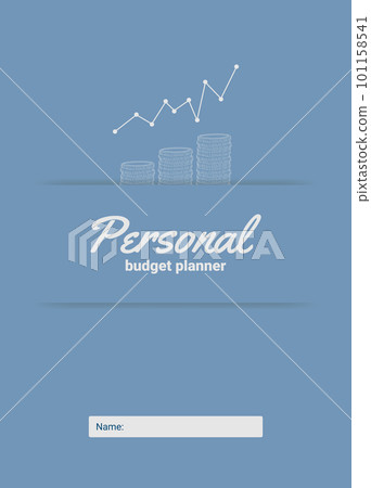 Cover of the personal monthly budget planner, vector illustration 101158541