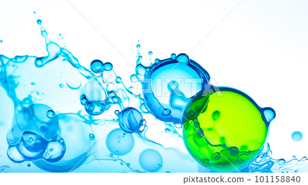 藍色和綠色抽象液體背景“AI 生成圖像” 101158840