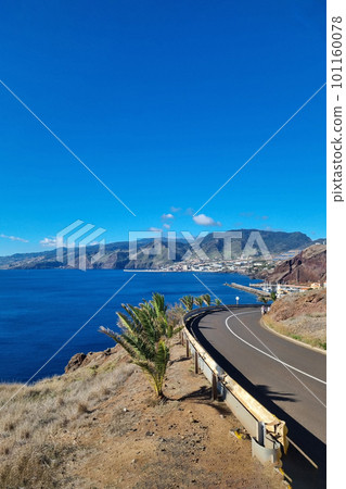 The picturesque coast of the island of Madeira in the ocean. Rest on the island. The picturesque coast of the island of Madeira in the ocean. Rest on the island. 101160078