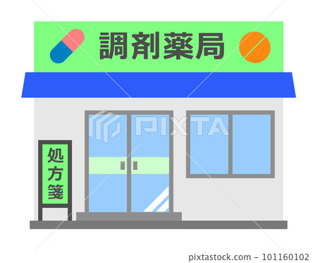 分發處方藥的配藥藥房的插圖 分發處方藥的配藥藥房的插圖 101160102