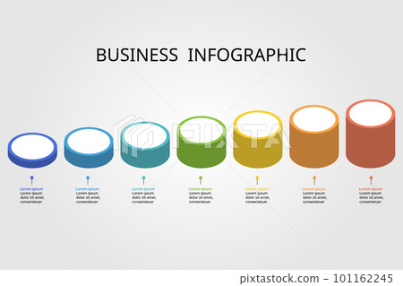 circle template for infographic for presentation for 7 element 101162245