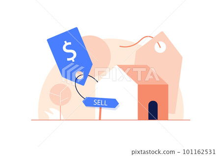 Real estate business concept with houses,flat design icon vector illustration Real estate business concept with houses,flat design icon vector illustration 101162531