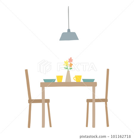 餐桌椅手繪插畫 餐桌椅手繪插畫 101162718