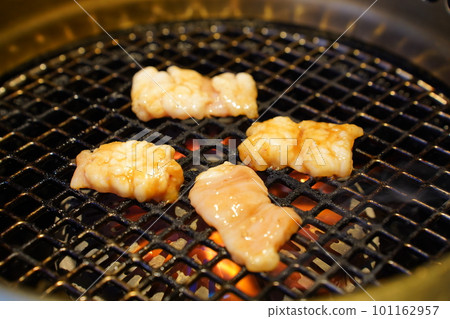 Yakiniku grilled on a net 101162957