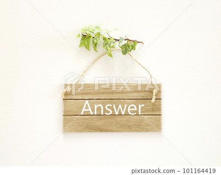 Answer wooden nameplate and ivy Answer wooden nameplate and ivy 101164419