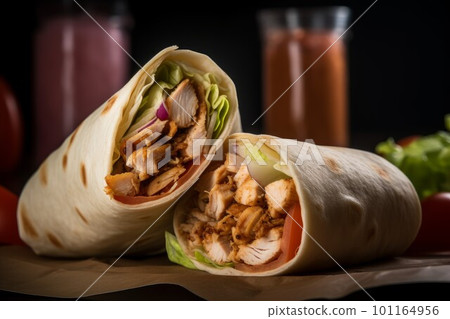 Chicken arabic kebab. Food roll pita. Generate Ai Chicken arabic kebab. Food roll pita. Generate Ai 101164956