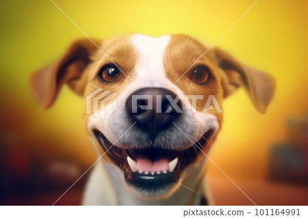 Wide dog smile. Happy pet face. Generate Ai Wide dog smile. Happy pet face. Generate Ai 101164991