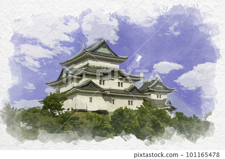 Watercolor style Wakayama Castle castle tower Wakayama City, Wakayama Prefecture 101165478