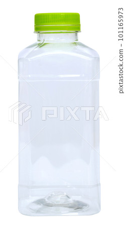 Empty plastic bottles with green bottle cap isolated Empty plastic bottles with green bottle cap isolated 101165973