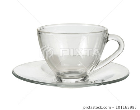 empty transparent coffee or tea cup isolated 101165983