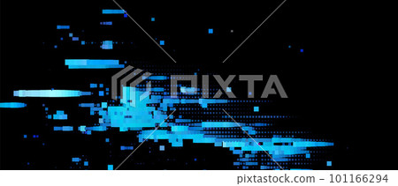 Trendy glitch pattern on dark background. Modern style vector. Abstract geometric elements Trendy glitch pattern on dark background. Modern style vector. Abstract geometric elements 101166294