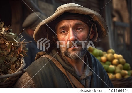 Europe medieval farmer. Male worker. Fictional person. Generate Ai Europe medieval farmer. Male worker. Fictional person. Generate Ai 101166404