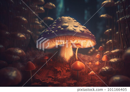 Fairy mushroom. Nature magic pixie. Generate Ai Fairy mushroom. Nature magic pixie. Generate Ai 101166405