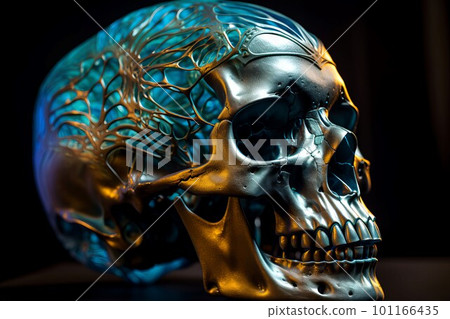 Biomechancial skull. Fantasy human art. Generate Ai Biomechancial skull. Fantasy human art. Generate Ai 101166435