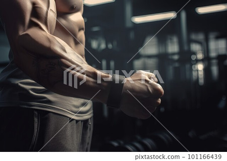 Trainer biceps gym. Fitness arm. Generate Ai Trainer biceps gym. Fitness arm. Generate Ai 101166439