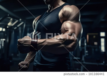 Biceps gym. Sport muscle arm. Generate Ai Biceps gym. Sport muscle arm. Generate Ai 101166441