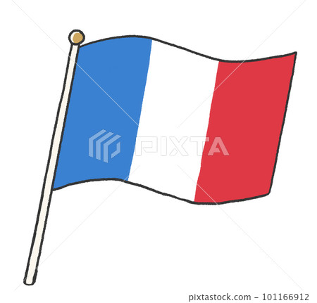 法蘭西共和國國旗的插圖，看起來像是孩子手寫的 101166912