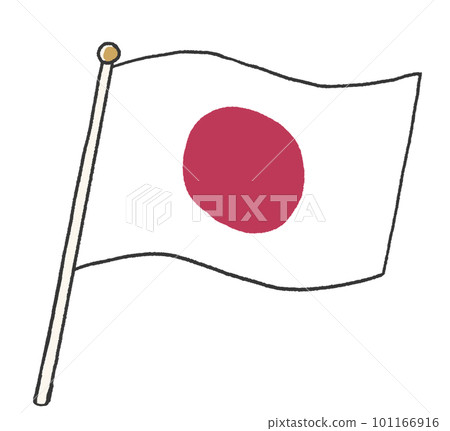 Illustration of the Japanese flag handwritten by a child Illustration of the Japanese flag handwritten by a child 101166916