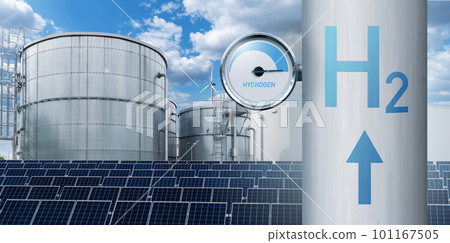 Hydrogen pipe with gauge. 101167505