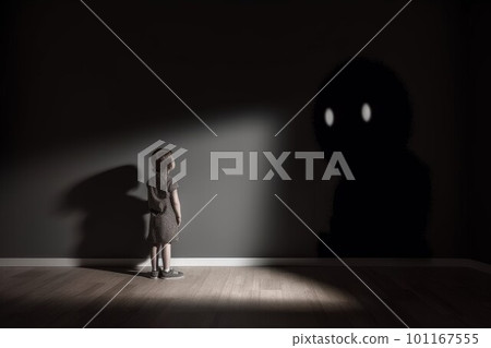 Child shadow monster. Fantasy night room. Generate Ai Child shadow monster. Fantasy night room. Generate Ai 101167555
