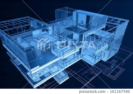 Architectural house plan. Home construction. Generate Ai 101167590