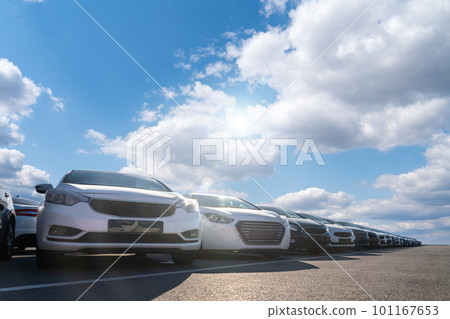 Cars in a row. 101167653