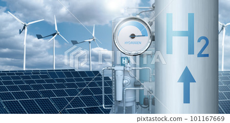 Hydrogen pipe with gauge. 101167669