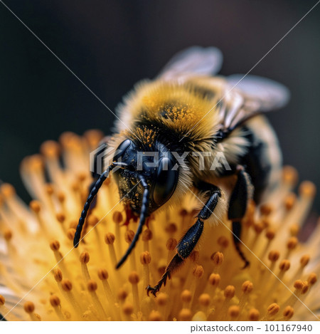bumblebee on a flower, close-up bumblebee on a flower, close-up 101167940