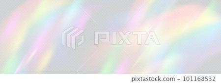 Rainbow light prism effect, transparent background. Hologram reflection, crystal flare leak shadow overlay. Vector illustration of abstract blurred iridescent light backdrop. Rainbow light prism effect, transparent background. Hologram reflection, crystal flare leak shadow overlay. Vector illustration of abstract blurred iridescent light backdrop. 101168532