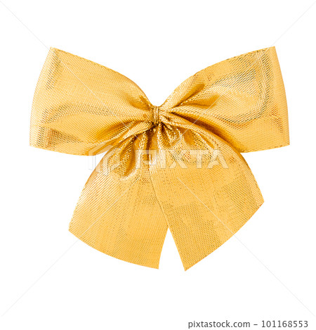 Golden bow isolated on a white background 101168553