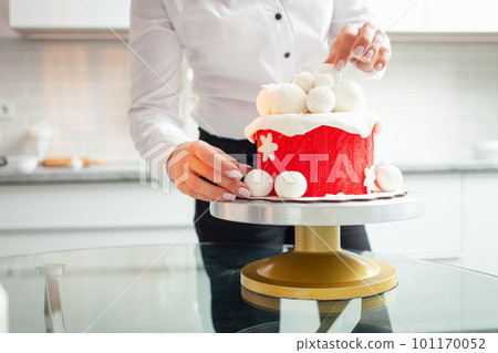 very beautiful winter cake for Christmas, New Year, holiday, birthday. Pastry chef decorates baking, home production, entrepreneur, private, indoor. Hobby. very beautiful winter cake for Christmas, New Year, holiday, birthday. Pastry chef decorates baking, home production, entrepreneur, private, indoor. Hobby. 101170052