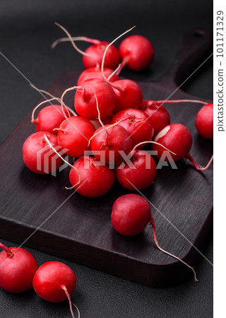 Delicious fresh raw red radish for making healthy salad 101171329