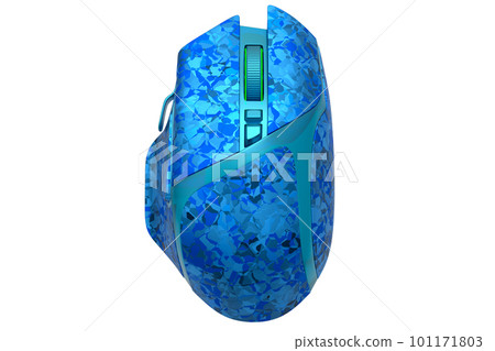 Wireless gaming computer mouse with mosaic seamless pattern on white background Wireless gaming computer mouse with mosaic seamless pattern on white background 101171803