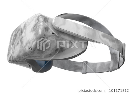 Realistic virtual reality glasses with black marble texture on white background 101171812