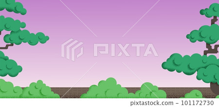 Landscape with tree and empty space for inscription. Abstract banner for ad business marketing, asian style plants decorative vector template Landscape with tree and empty space for inscription. Abstract banner for ad business marketing, asian style plants decorative vector template 101172730