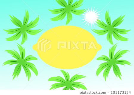 palm tree and lemon palm tree and lemon 101173134