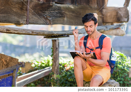 Horreo typical Asturian architecture. South asian write and planning rural destination in a diary 101173391