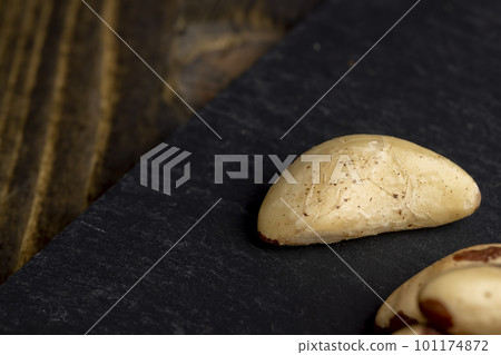 Brazil nuts peeled from the shell on the table Brazil nuts peeled from the shell on the table 101174872