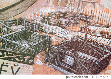 Belarusian cash paper five rubles Belarusian cash paper five rubles 101174883