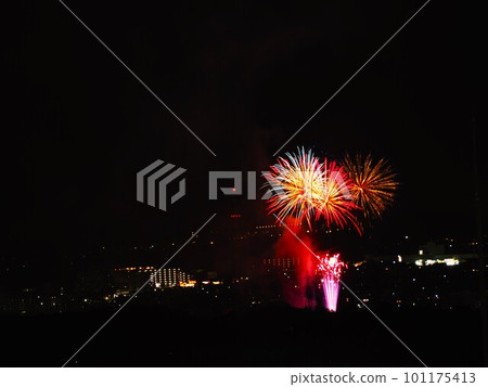 Fireworks blooming in the summer night sky Fireworks blooming in the summer night sky 101175413