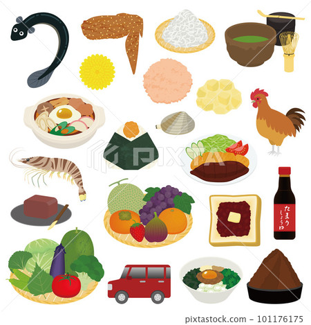 Aichi prefecture specialties illustration set 101176175