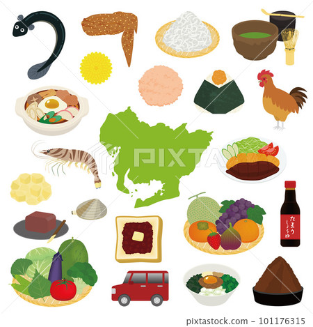 Aichi prefecture specialties illustration set Aichi prefecture specialties illustration set 101176315