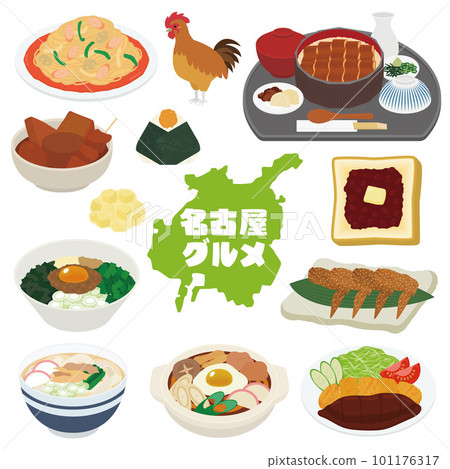 Nagoya gourmet illustration set 101176317